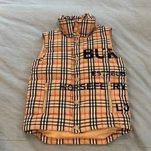 Burberry Men’s vintage check down vest.